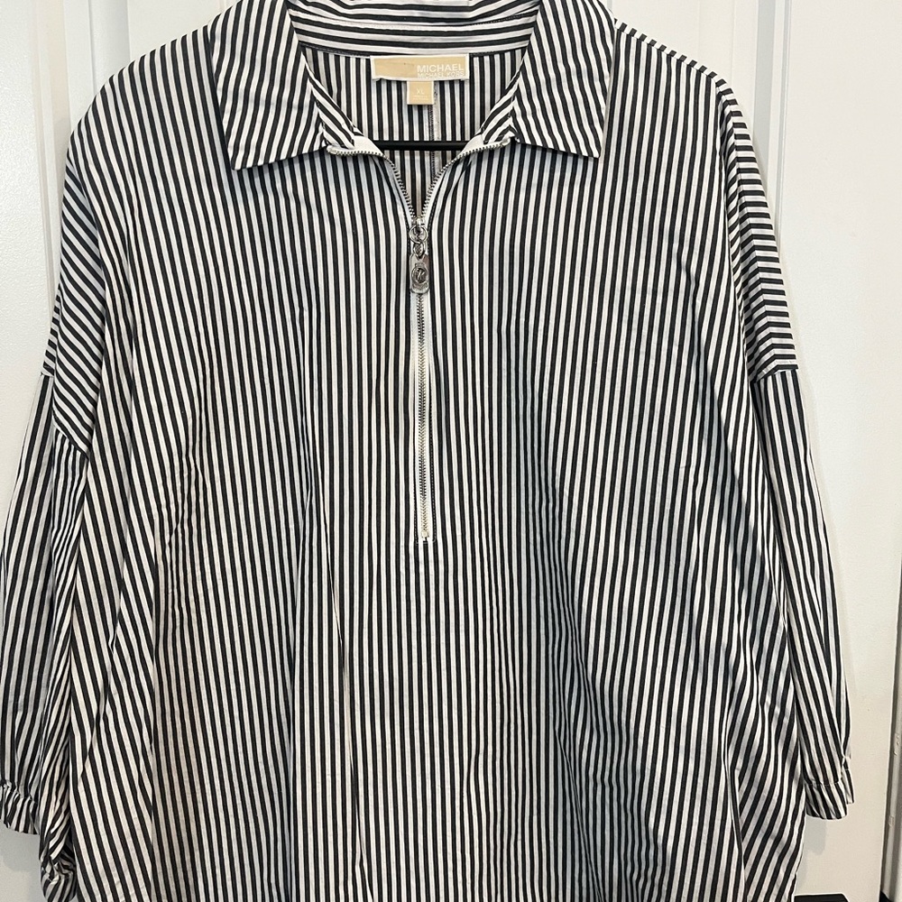 Michael Kors women's XL Striped Zip-Up Top